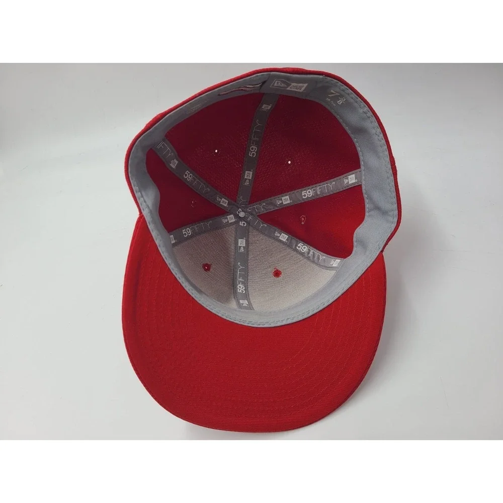 Washington Nationals New Era 59Fifty Fitted 7‎ 3/8 Hat Cap Polyester Men MLB Red